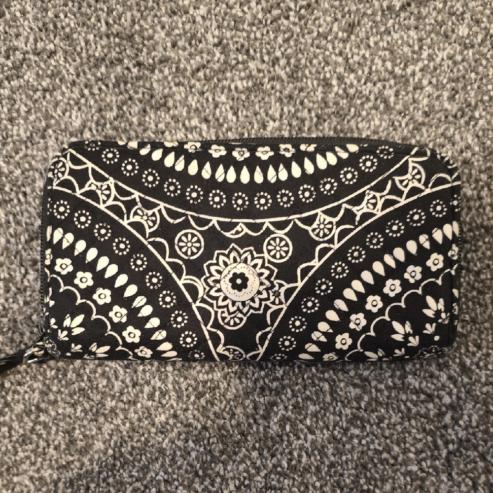 Vera Bradley Black and White Floral Wallet